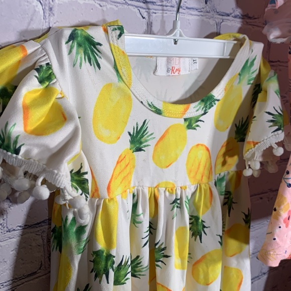 Mila & Rose Toddler Girls Bundle of 2 Dresses & 1 Top Floral Pineapple Size 3T - Picture 2 of 9